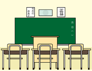 笠間市立箱田中学校の教室